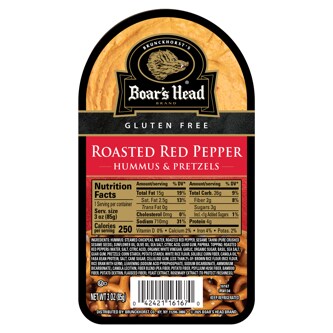 Boar's Head Roasted Red Pepper Hummus & Pretzels